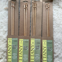 Load image into Gallery viewer, Brittany wood knitting needles 14&quot; long sizes , 5 (3.75mm), 6 (4mm), 7 (4.5mm), 8 (5mm)

