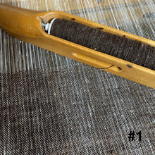 Load image into Gallery viewer, Linseywoolsey on the loom, handspun, handwove, wool, yarn, bobbin