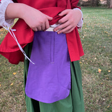 Load image into Gallery viewer, purple pocket, 18th Century tied on.