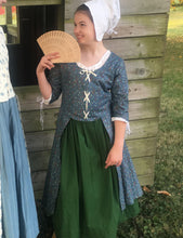 Load image into Gallery viewer, Poloanise girls. Blue with green Leaf print and green petticoat