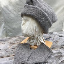 Load image into Gallery viewer, Double Toque, rolled at the botton and the top tucked into the fold, for Revolutionary War time period knit from 100% wool with matching Muffattees
