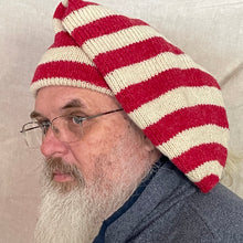 Load image into Gallery viewer, wool double toque, red &amp; white stripe, extra large
