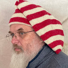 Load image into Gallery viewer, wool double toque, red & white stripe, extra large