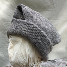 Load image into Gallery viewer, Double Toque for the 18th Century knit from 100% wool folded brim and top tucked into it.