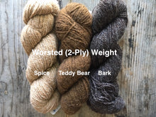 Load image into Gallery viewer, Bartlett 100% wool Yarn, 2 ply, in Brown colors.