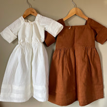 Load image into Gallery viewer, Baby Dress, 2T, White, Brown, Linen, 18th Century
