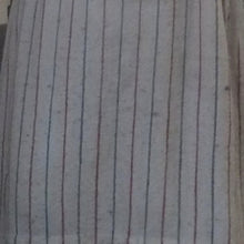 Load image into Gallery viewer, Close up of the Stripes in the Lindsey Woolsey 1812 Gown. 
