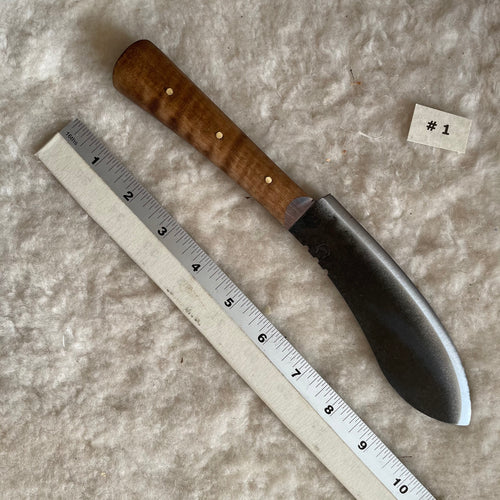 Jeff White Knife #1 with Curly Maple Handle.