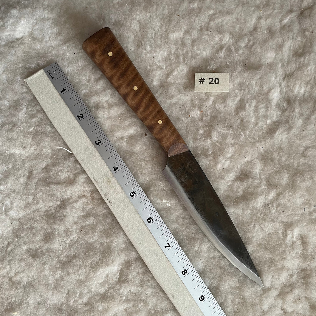 Jeff White Knife #20 (Drop Point, Curly Maple Handle)