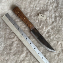 Load image into Gallery viewer, Jeff White Knife #5, English Trade with a Curly Maple Handle. 
