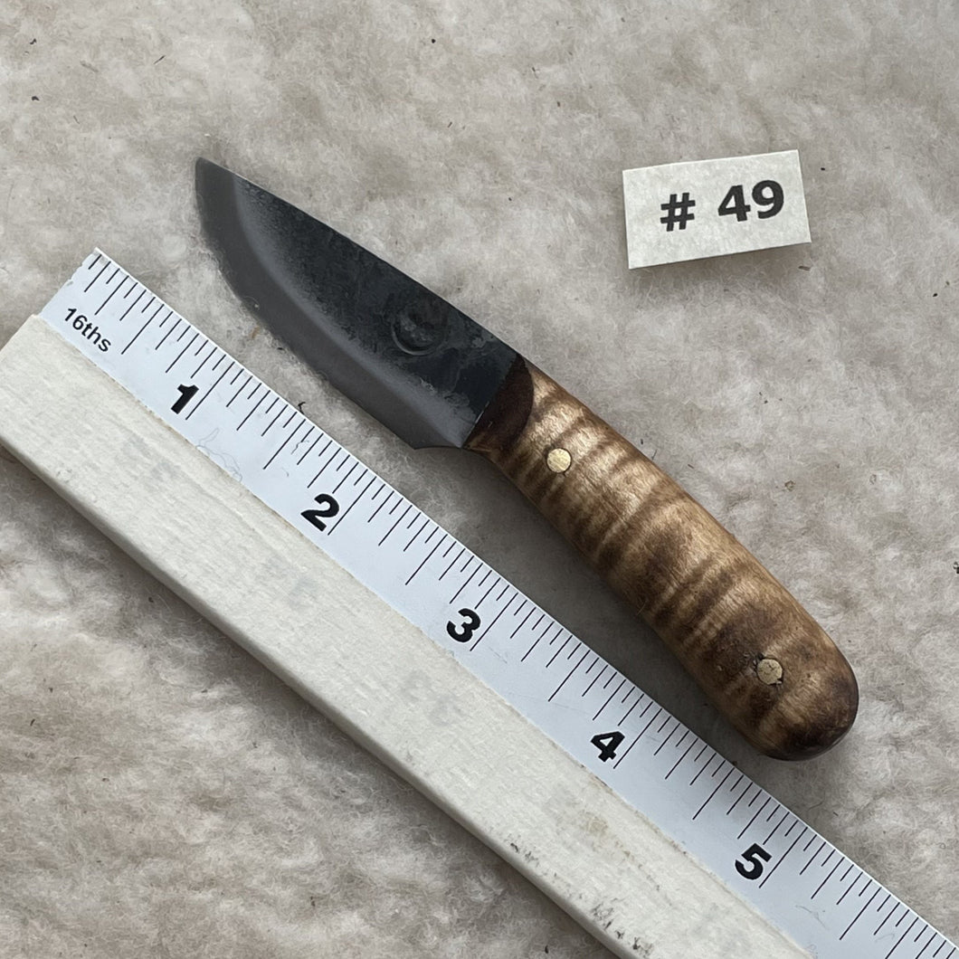 Jeff White Knife #49, Curly Maple Handle
