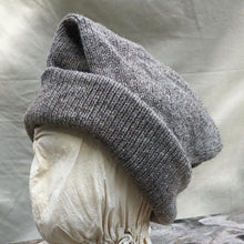 Load image into Gallery viewer, Double Toque for the 18th Century knit from 100% wool folded brim and top tucked into it. 
