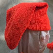 Load image into Gallery viewer, Double Toque for the 18th Century knit from 100% wool  in Kings Orange for Hunting.

