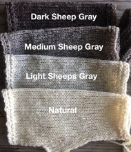 Load image into Gallery viewer, mitts in natural sheep colors, natural sheep gray.
