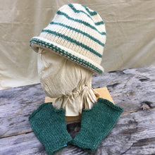 Load image into Gallery viewer, Rolled Toque in Green Stripe with matching Muffattees
