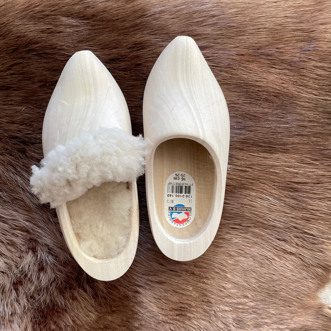 wooden shoe, sheep inserts, 
